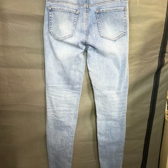 Distressed Blue Faded Skinny Jeans Size 5 - Picture 6 of 7